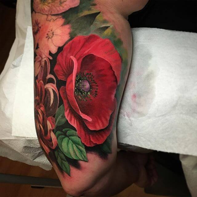 Tatouage coquelicot 3D