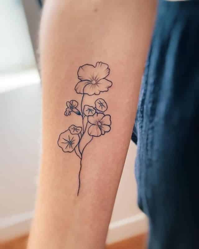 Travail au trait Poppy Tattoo