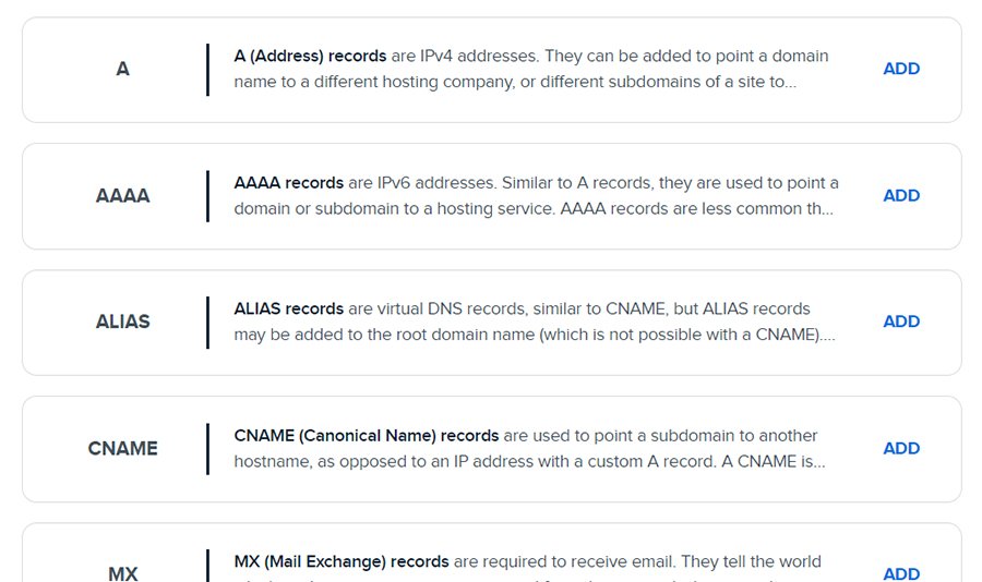 DreamHost améliore les descriptions des enregistrements DNS