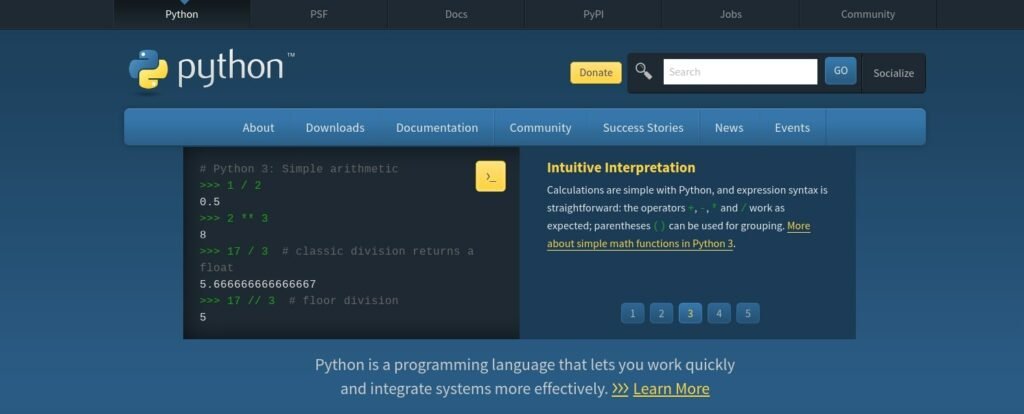 Le site Python