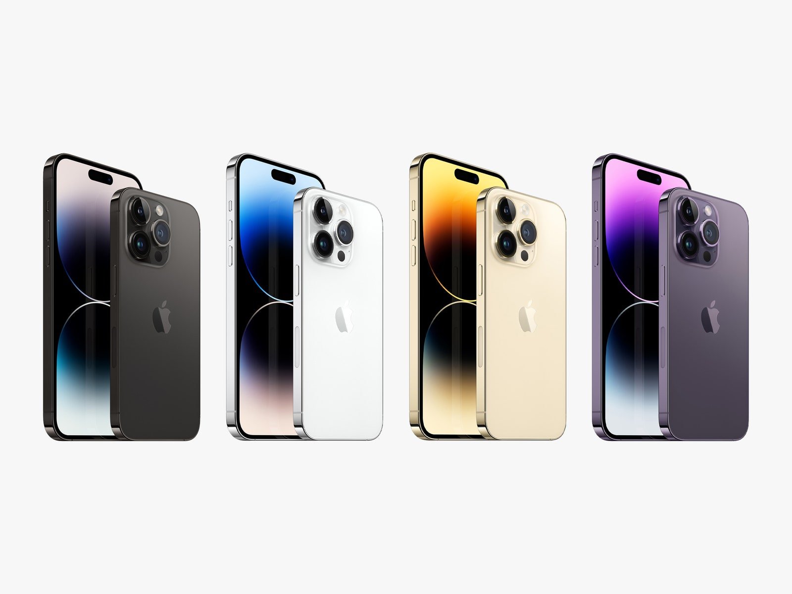 Apple iPhone 14 Pro et Pro Max dans différentes couleurs