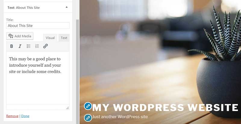 modification des en-têtes dans WordPress Customizer